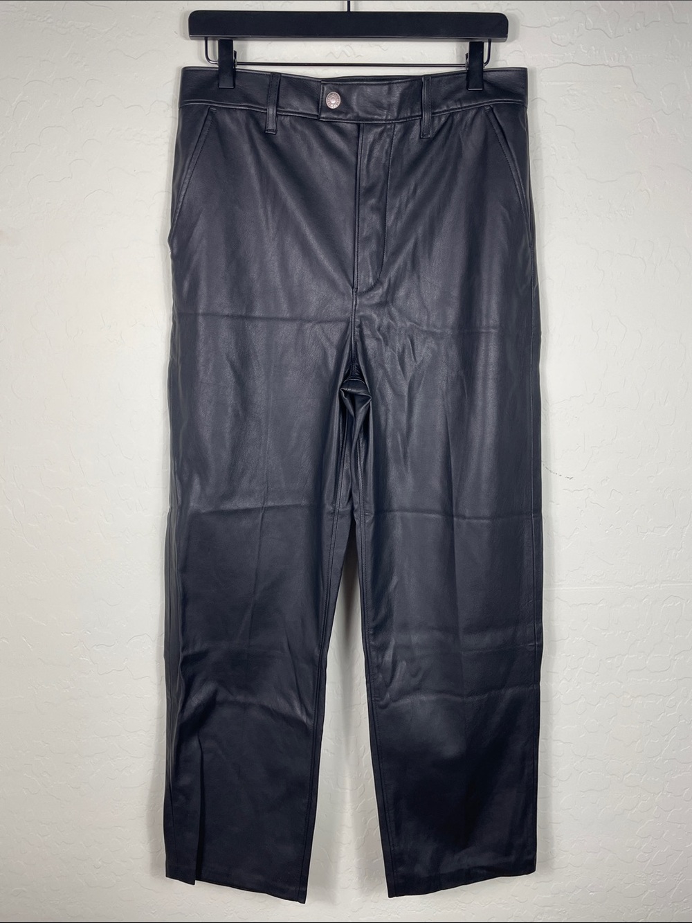 Levi's Math Club Slacks Black Faux Leather Size 30